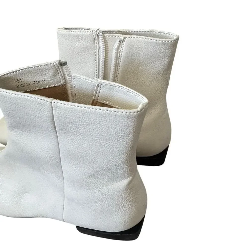 Linea Paolo Faux leather Rad Ankle Boots in cream